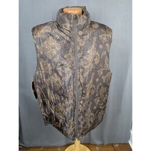 South Pole Vest Mens XL Brown Puffer Baggy Y2K Skater Grunge Reversible NWT